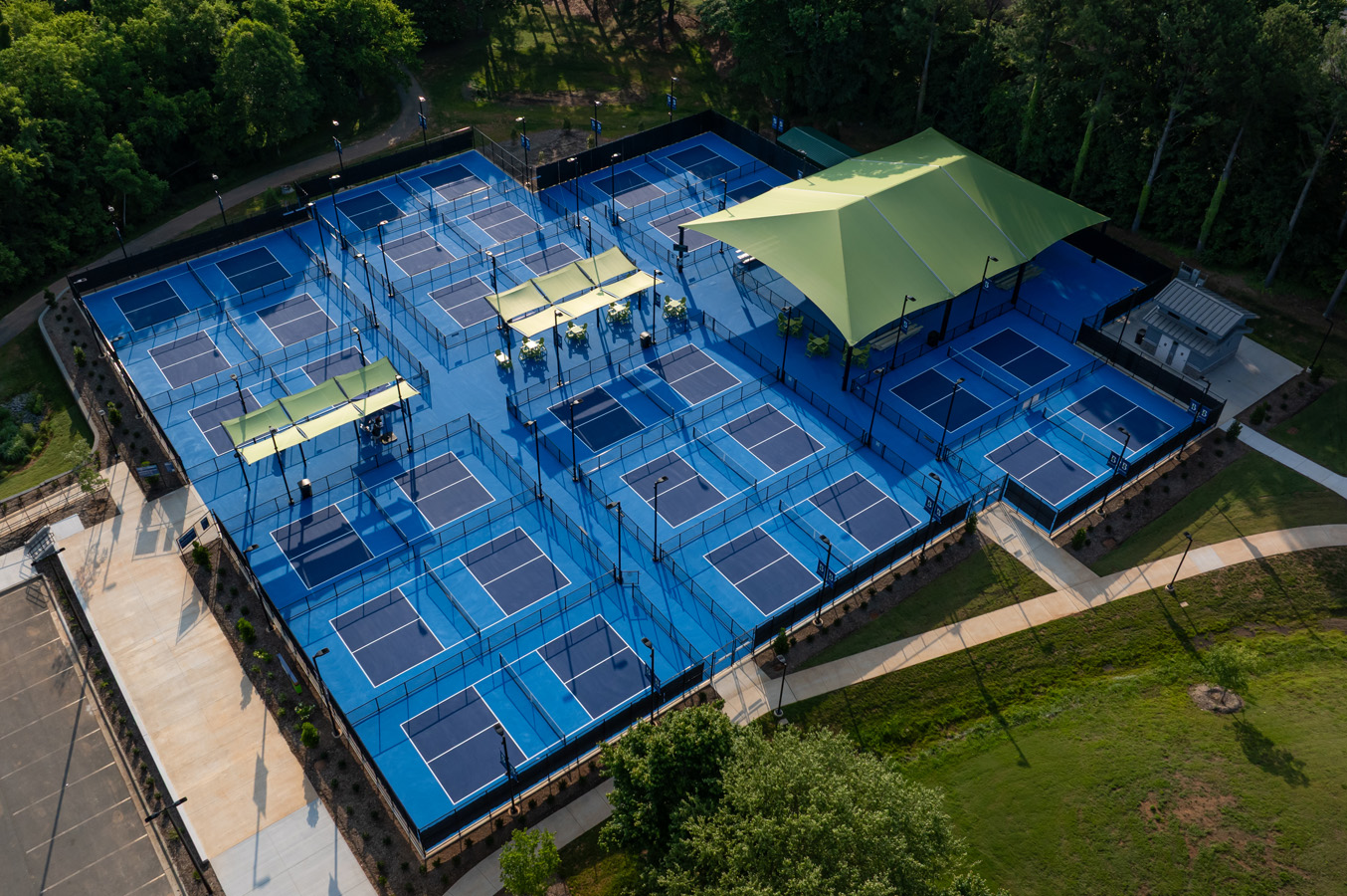 Burlington Pickleball navy blue t-shirt with custom logo design.